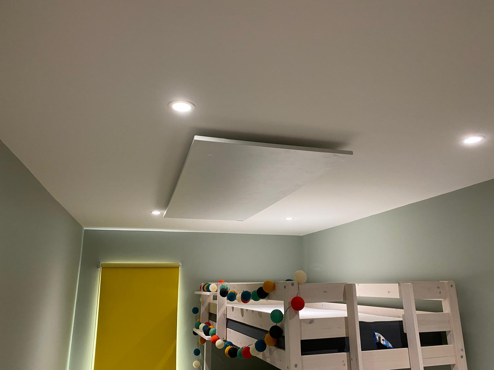 Commercial infra-red heater installation in an office in Kent