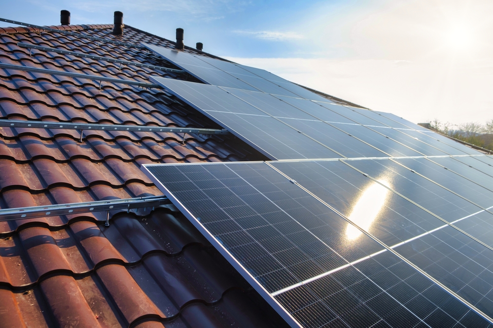 Solar PV panel installation on a Kent rooftop by AC Electricals (UK) Ltd