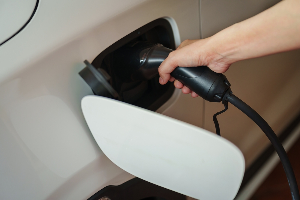 Electric vehicle charging point installed at a Kent home by AC Electricals (UK) Ltd